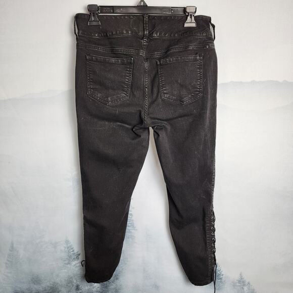 Torrid Lace-Up Black Wash Skinny Jeggings | Women's 10R - Picture 7 of 14